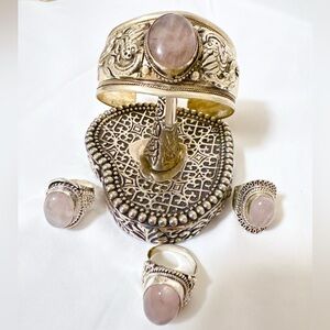 Cuff Bracelet and 3 Matching Ring